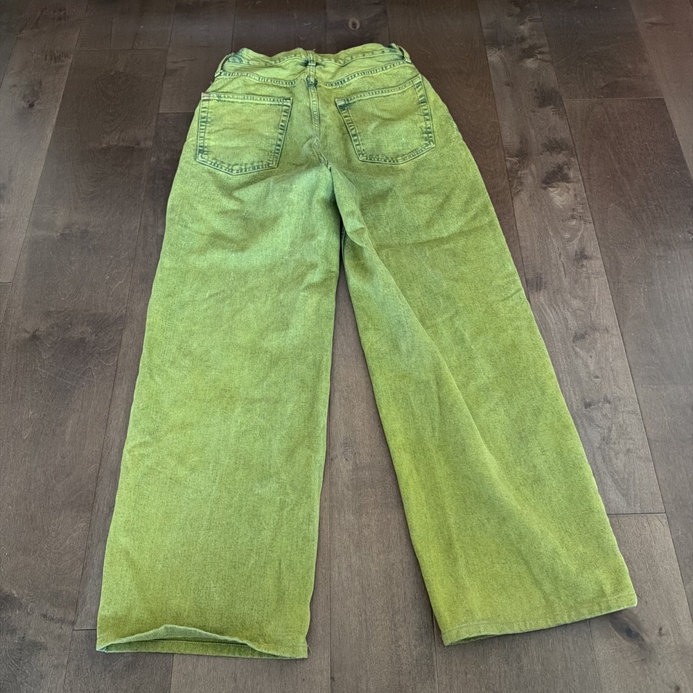 BDG Urban Outfitters High-Rise Baggy Jeans Women's 30 Electric Green Wide Leg - Picture 3 of 4